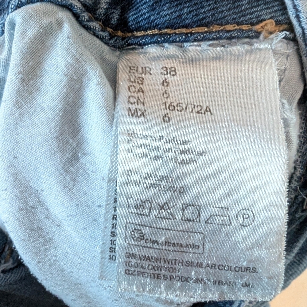 H&M Divided Women's Mom Jean Taper Belted Tie Waist ~ Size 6 / 36 - Picture 10 of 10